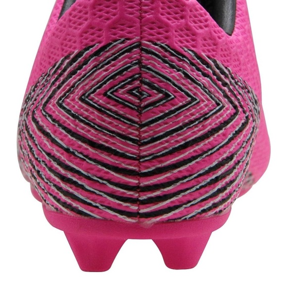 Pink Soccer Cleats with Black Accents on - Picture 4 of 6